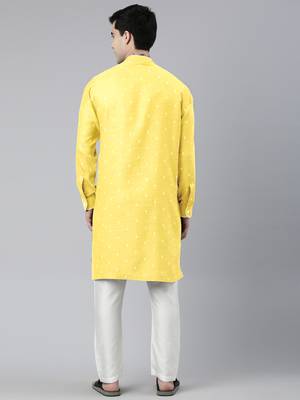 Light yellow asymmetrical kurta set 2