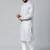 Cotton grey booti side open kurta set