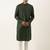 Olive self design side open kurta set