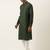 Olive self design side open kurta set