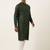 Olive self design side open kurta set