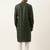 Olive self design side open kurta set