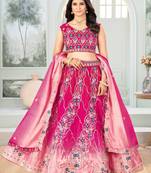 Pink Chinon Sequins Embroidered Lehenga Choli With Dupatta
