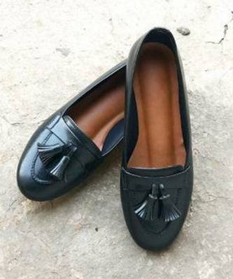 Blue solid synthetic leather Loafers  2