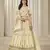 Cream Embroidered Art Silk Reception Lehenga Choli