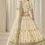 Cream Embroidered Art Silk Reception A Line Lehenga Choli