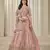 Pink Embroidered Art Silk Reception Lehenga Choli