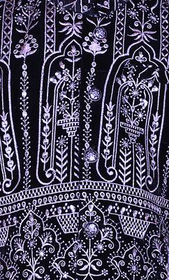 Navy blue zari embriodered coton silk ethnic jacket with kurta set 4