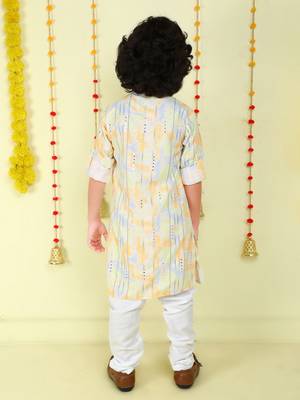 Multicolor mirror embriodered cotton kurta with pyjama set 2