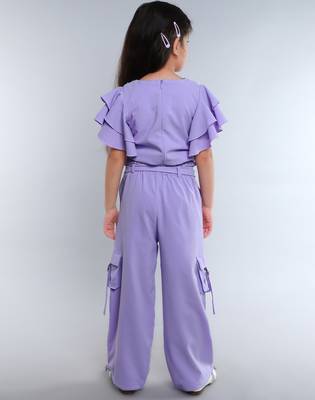 Lilac wrap style solid embriodered co-ord set 3