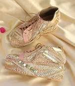 Silver woven synthetic leather shoes