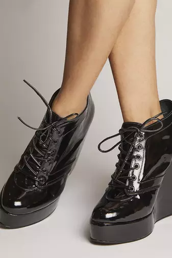 Black solid synthetic leather heels