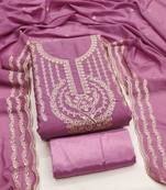 pink georgette embroidered salwar suit material with santoon bottom