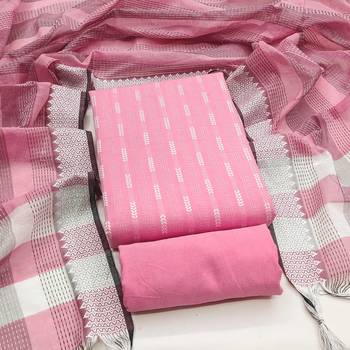 Soothing pink cotton printed salwar suit material set 1