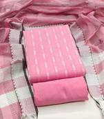 Soothing pink cotton printed salwar suit material set