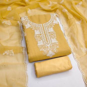 Graceful cranchi embroidered salwar suit material set 1