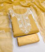 Graceful cranchi embroidered salwar suit material set