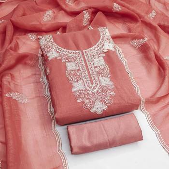 Graceful cranchi embroidered salwar suit material set 1