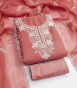 Graceful cranchi embroidered salwar suit material set