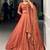 Beautiful Rust Orange Silk Thread Embroidered Lehenga Choli