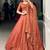 Beautiful Rust Orange Silk Thread Embroidered Lehenga Choli