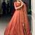 Beautiful Rust Orange Silk Thread Embroidered Lehenga Choli