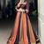 Brown Pure Rayon Lace Work Navratri Wear Lehenga Choli
