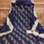 Blue elegant printed cotton salwar suit material with tie-dye najmin dupatta