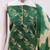 Green elegant printed cotton salwar suit material with tie-dye najmin dupatta