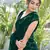 green sequin georgette saree with unstitched blouse
