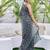 grey sequin georgette saree with unstitched blouse