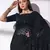 black sequin georgette saree with unstitched blouse