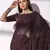 coffee brown sequin georgette saree with unstitched blouse