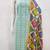 Green cotton jacquard salwar suit material with multicolor cotton dupatta