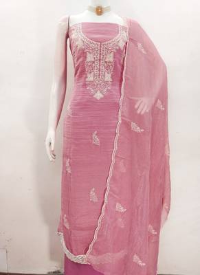 Graceful cranchi embroidered salwar suit material set 2