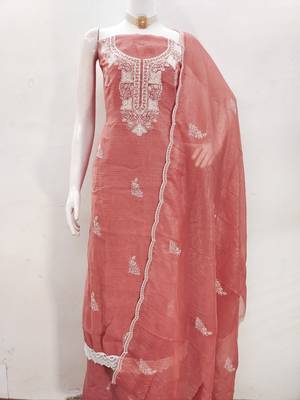 Graceful cranchi embroidered salwar suit material set 2
