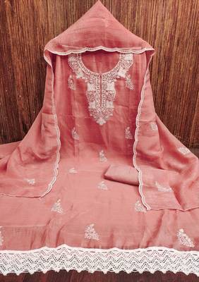 Graceful cranchi embroidered salwar suit material set 4