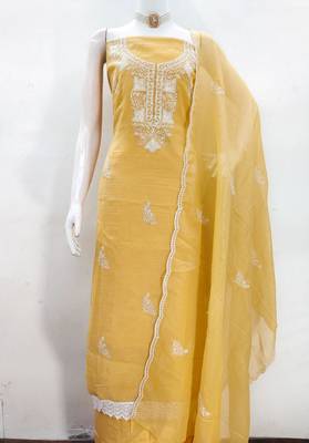 Graceful cranchi embroidered salwar suit material set 2