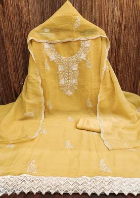 Graceful cranchi embroidered salwar suit material set 4