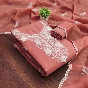 Graceful cranchi embroidered salwar suit material set 5