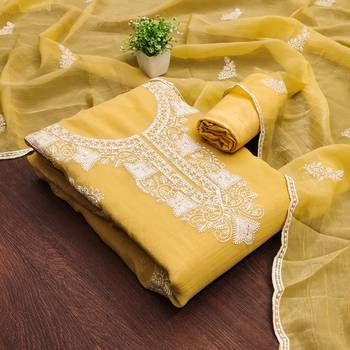 Graceful cranchi embroidered salwar suit material set 5