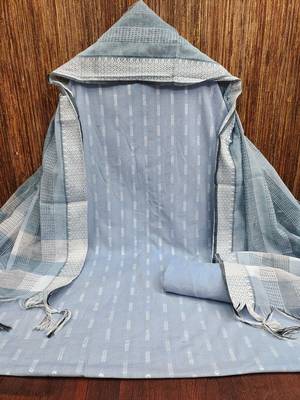 Soothing grey cotton printed salwar suit material set 4