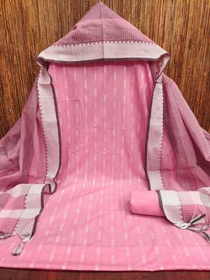 Soothing pink cotton printed salwar suit material set 4