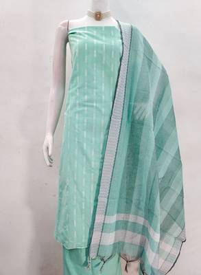 Soothing mint green cotton printed salwar suit material set 2