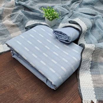 Soothing grey cotton printed salwar suit material set 5