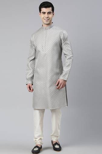 Grey scallop premium self- design kurtas