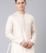 Peach jacquard kurtas