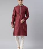 Maroon cotton printed kurtas