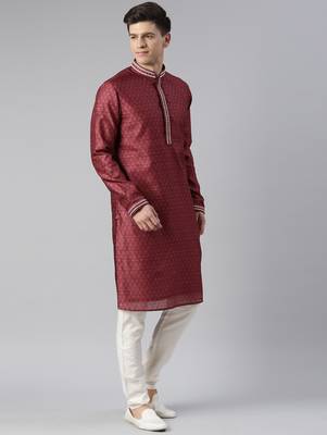 Maroon cotton printed kurtas 4