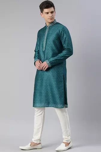 Green cotton printed kurtas